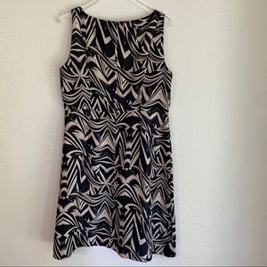 LK BENNETT patterned fit and flare dress